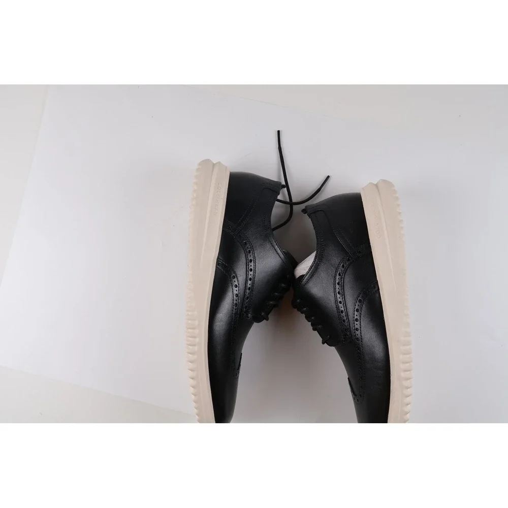 Cole Haan Grand+ Wingtip Oxford Black Ivory 10 Leather NEW
